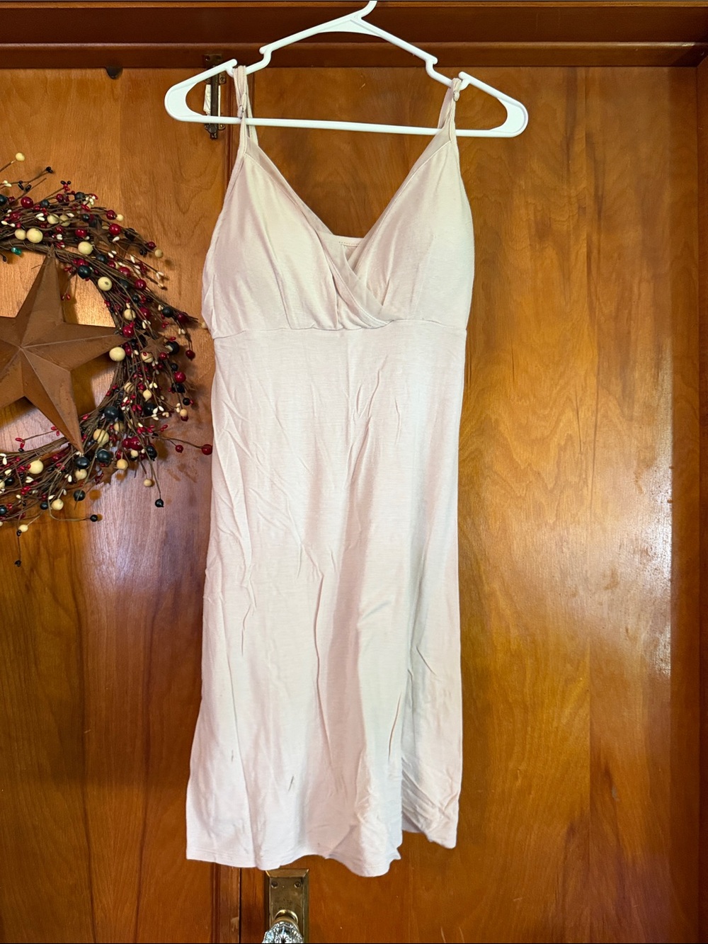 Target Cream V-Neck Slip Dress with Adjustable Straps